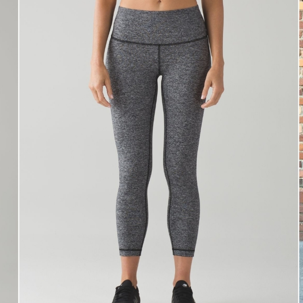 Lululemon High Times 7/8 Pant Heathered Black W5BJ1S Size 8
